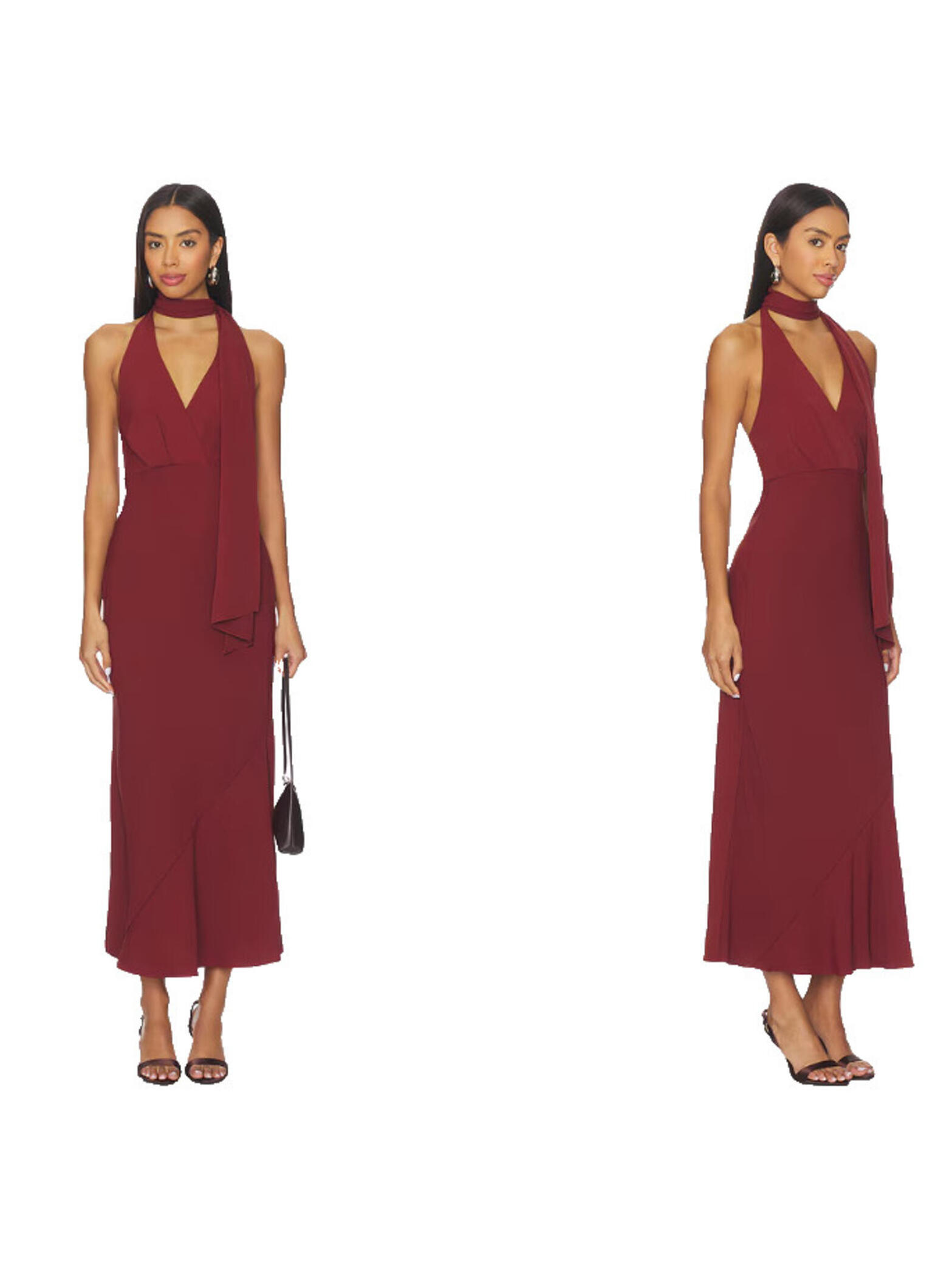 Astr The Label Hilaire Dress Rust Brown Size L Nwt $138msrp